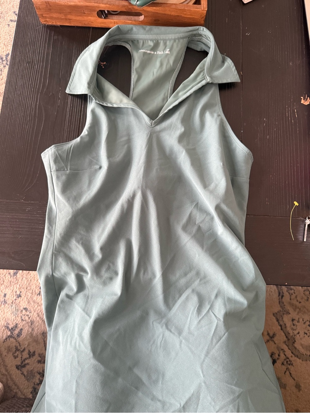 Abercrombie & Fitch Sage Green Sleeveless Polo Tank